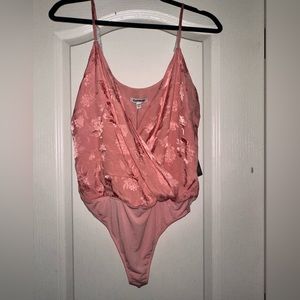 Express Deep Plunge Silky V-Neck Bodysuit Tank NWT